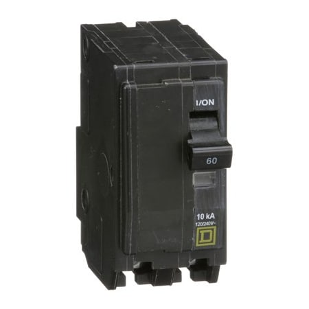 Square D Miniature Circuit Breaker, QO Series, 60A, 2 Pole, 120/240V AC, 10kA at 120/240V AC QO260CP
